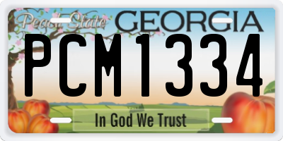 GA license plate PCM1334