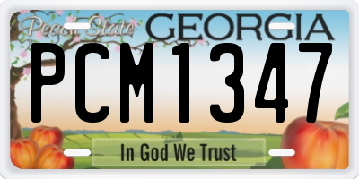 GA license plate PCM1347