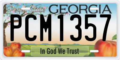 GA license plate PCM1357