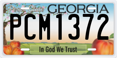 GA license plate PCM1372