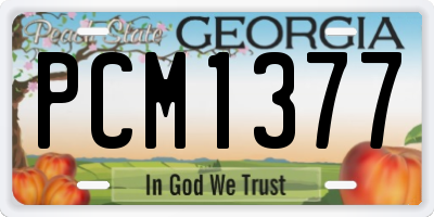 GA license plate PCM1377