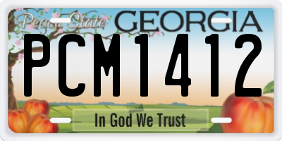 GA license plate PCM1412