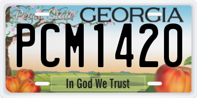 GA license plate PCM1420