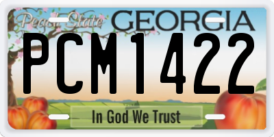 GA license plate PCM1422