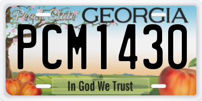 GA license plate PCM1430