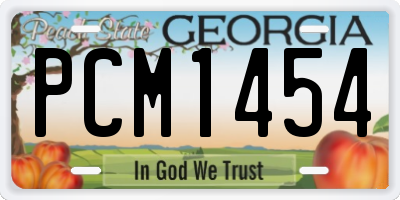 GA license plate PCM1454