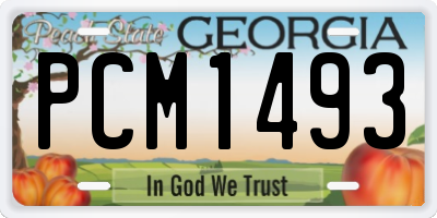 GA license plate PCM1493