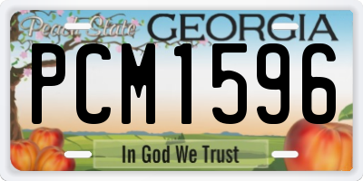 GA license plate PCM1596