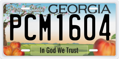 GA license plate PCM1604