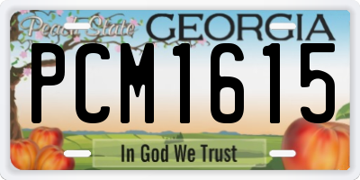 GA license plate PCM1615