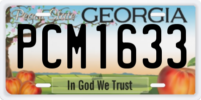 GA license plate PCM1633