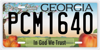 GA license plate PCM1640