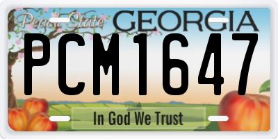 GA license plate PCM1647