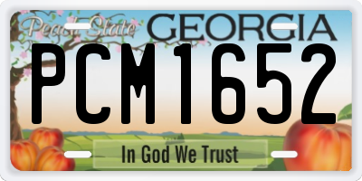 GA license plate PCM1652