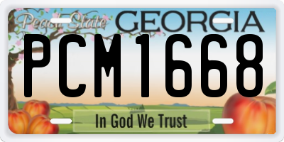 GA license plate PCM1668