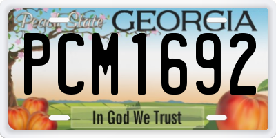 GA license plate PCM1692