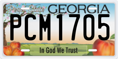GA license plate PCM1705