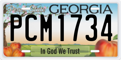 GA license plate PCM1734