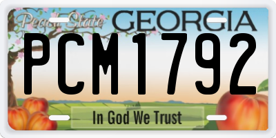 GA license plate PCM1792