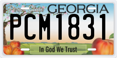 GA license plate PCM1831