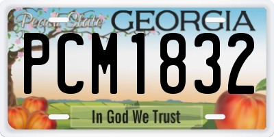 GA license plate PCM1832