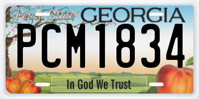GA license plate PCM1834
