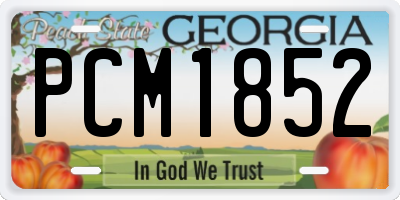 GA license plate PCM1852