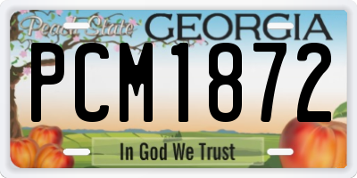GA license plate PCM1872