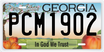 GA license plate PCM1902