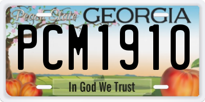 GA license plate PCM1910