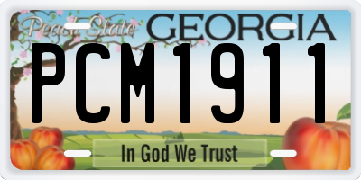 GA license plate PCM1911