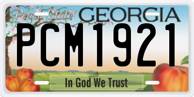 GA license plate PCM1921