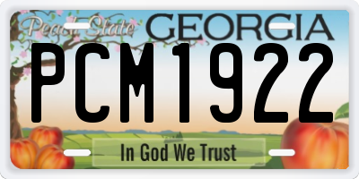 GA license plate PCM1922