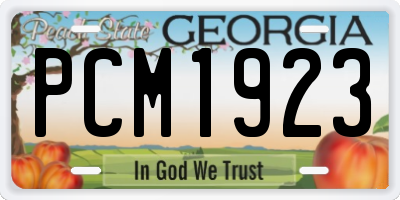 GA license plate PCM1923