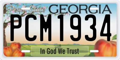 GA license plate PCM1934
