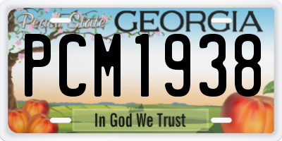 GA license plate PCM1938