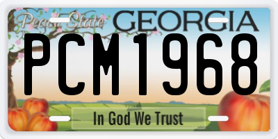GA license plate PCM1968