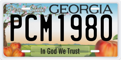 GA license plate PCM1980