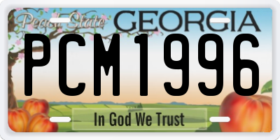 GA license plate PCM1996