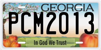 GA license plate PCM2013