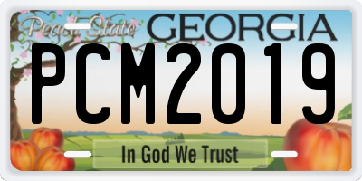 GA license plate PCM2019
