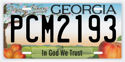 GA license plate PCM2193