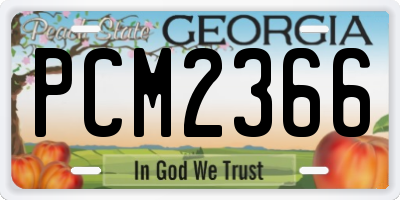 GA license plate PCM2366
