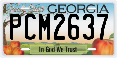 GA license plate PCM2637