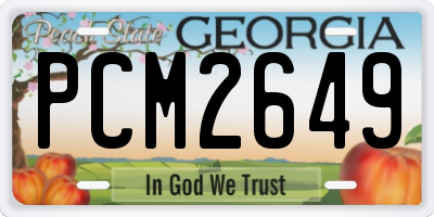 GA license plate PCM2649