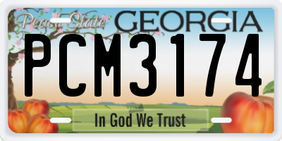 GA license plate PCM3174