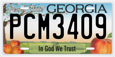 GA license plate PCM3409