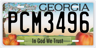 GA license plate PCM3496