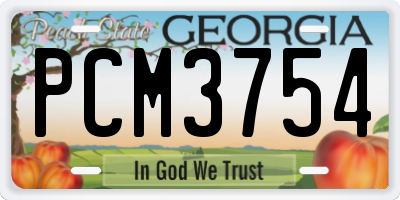 GA license plate PCM3754