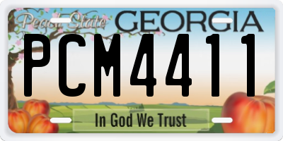 GA license plate PCM4411
